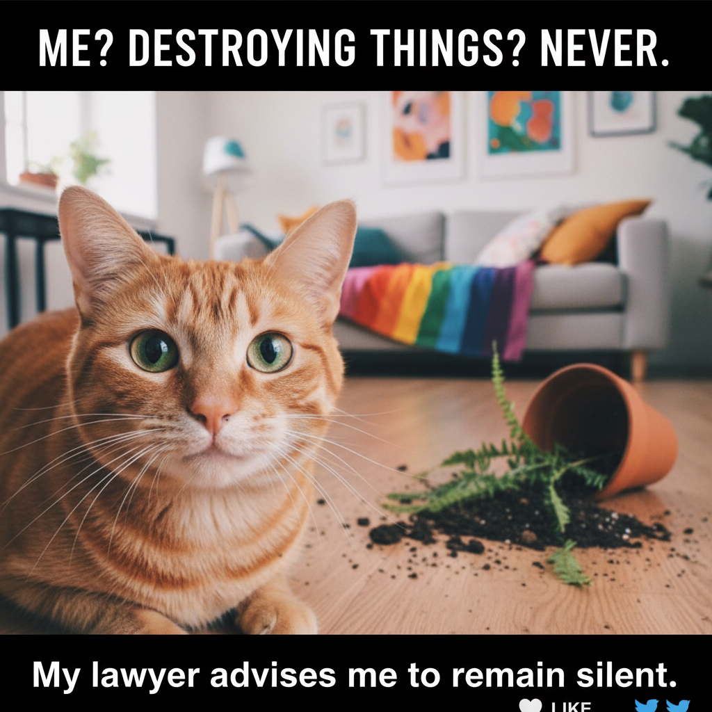 My pet just stared at me while knocking over a plant. I still love them more than anything.