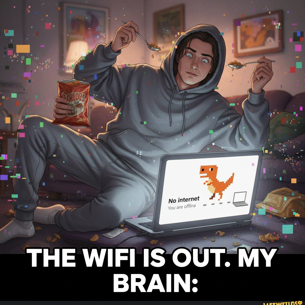 The WiFi went down. My entire personality just glitched.