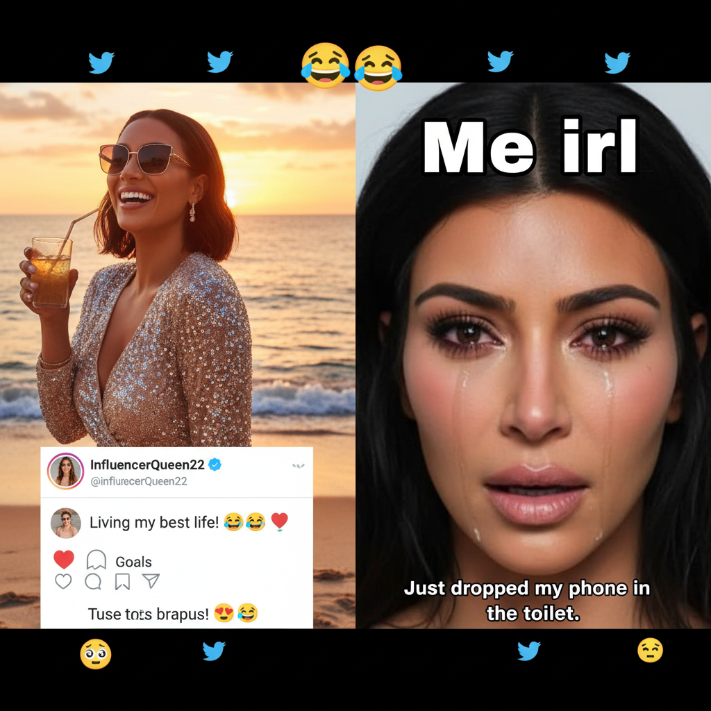 When you see your ex thriving on Instagram vs. your current life. *insert crying Kim K meme*