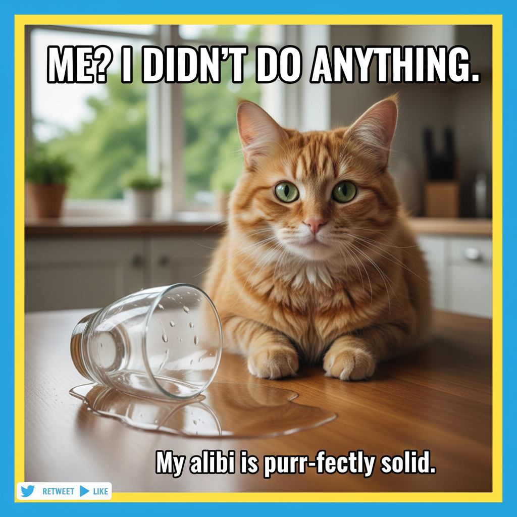 My cat just knocked over a glass of water to get my attention. Worth it. 😻
