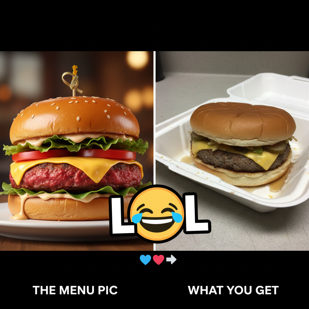 Ordered a gourmet burger. Got a sad patty on a bun that saw better days.