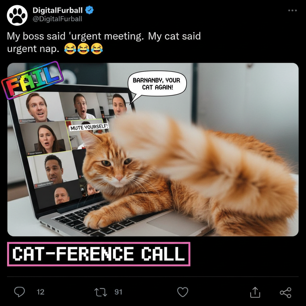 My cat just walked across my keyboard mid-Zoom. Promoted him to co-host.