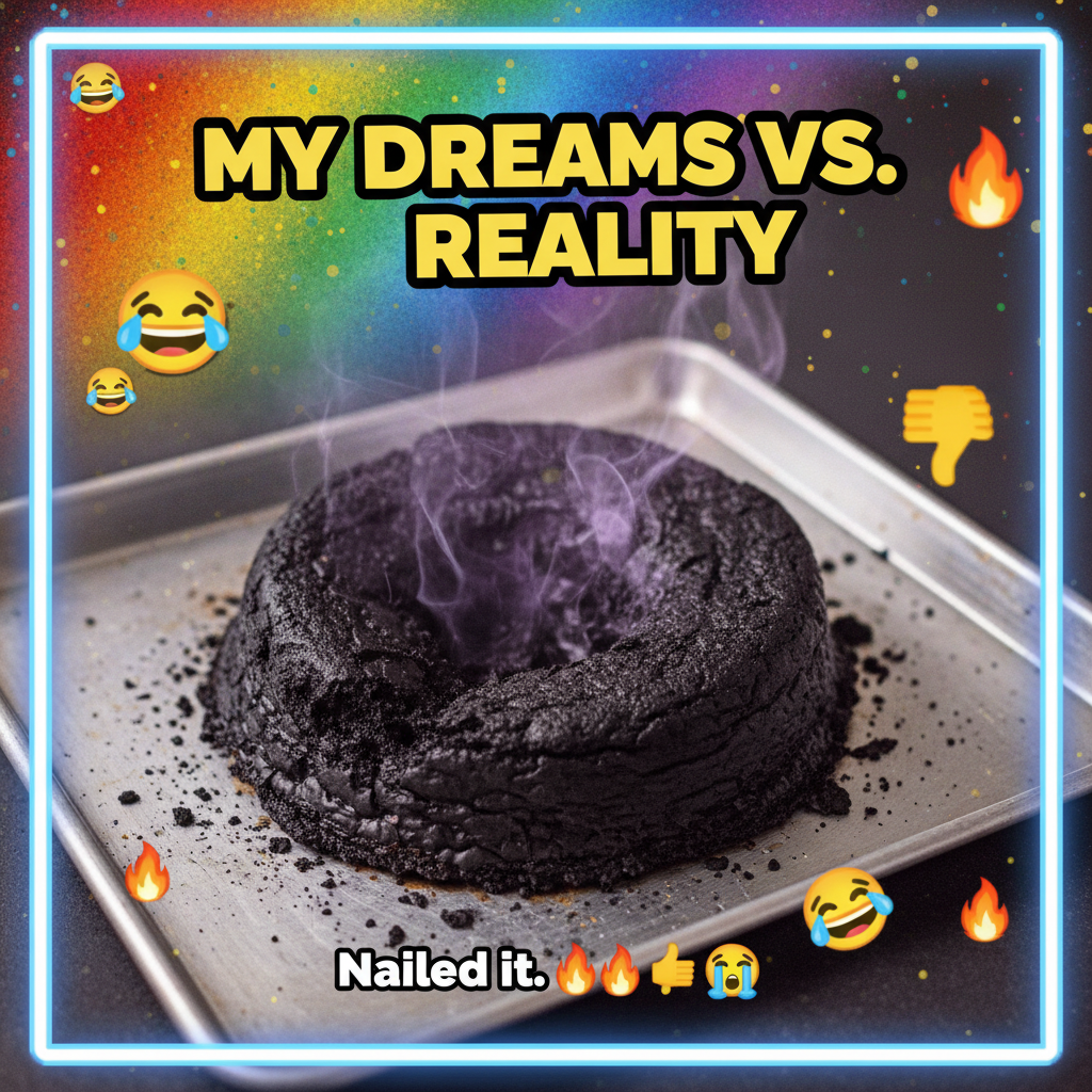 Attempted to bake a cake, ended up with a charcoal briquette. My oven is traumatized.