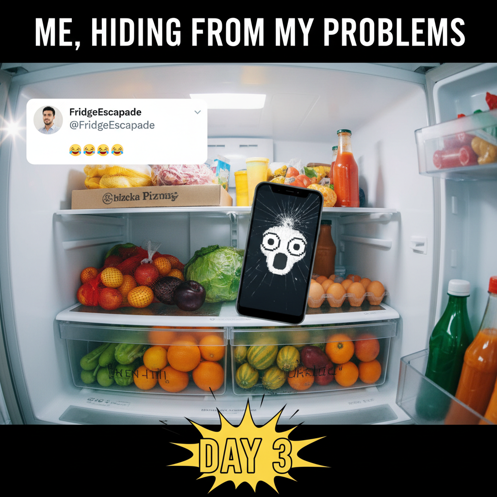 Just found my 'lost' phone in the fridge. Parenting is a wild ride.