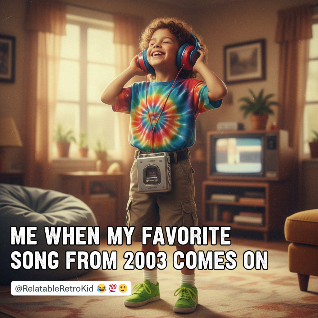 Hearing that one song from your childhood and suddenly you're 8 again, no bills, just vibes.