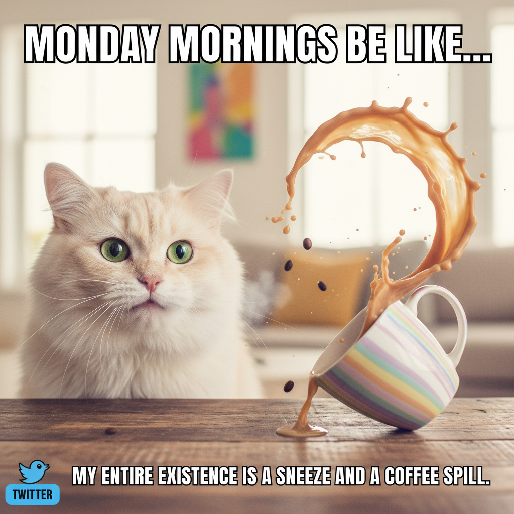 My pet just sneezed directly into my coffee. This is my life now.