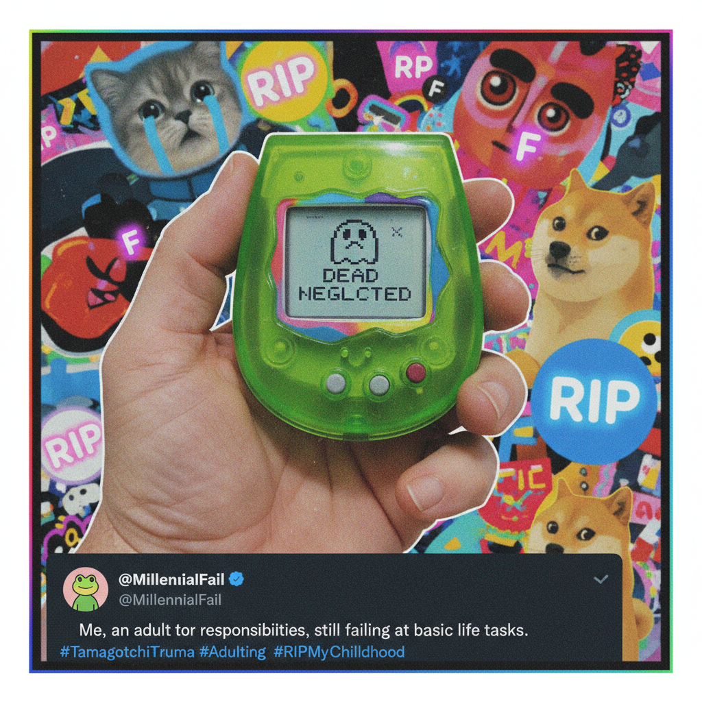 Found my old Tamagotchi. The existential dread is real. #90sKid