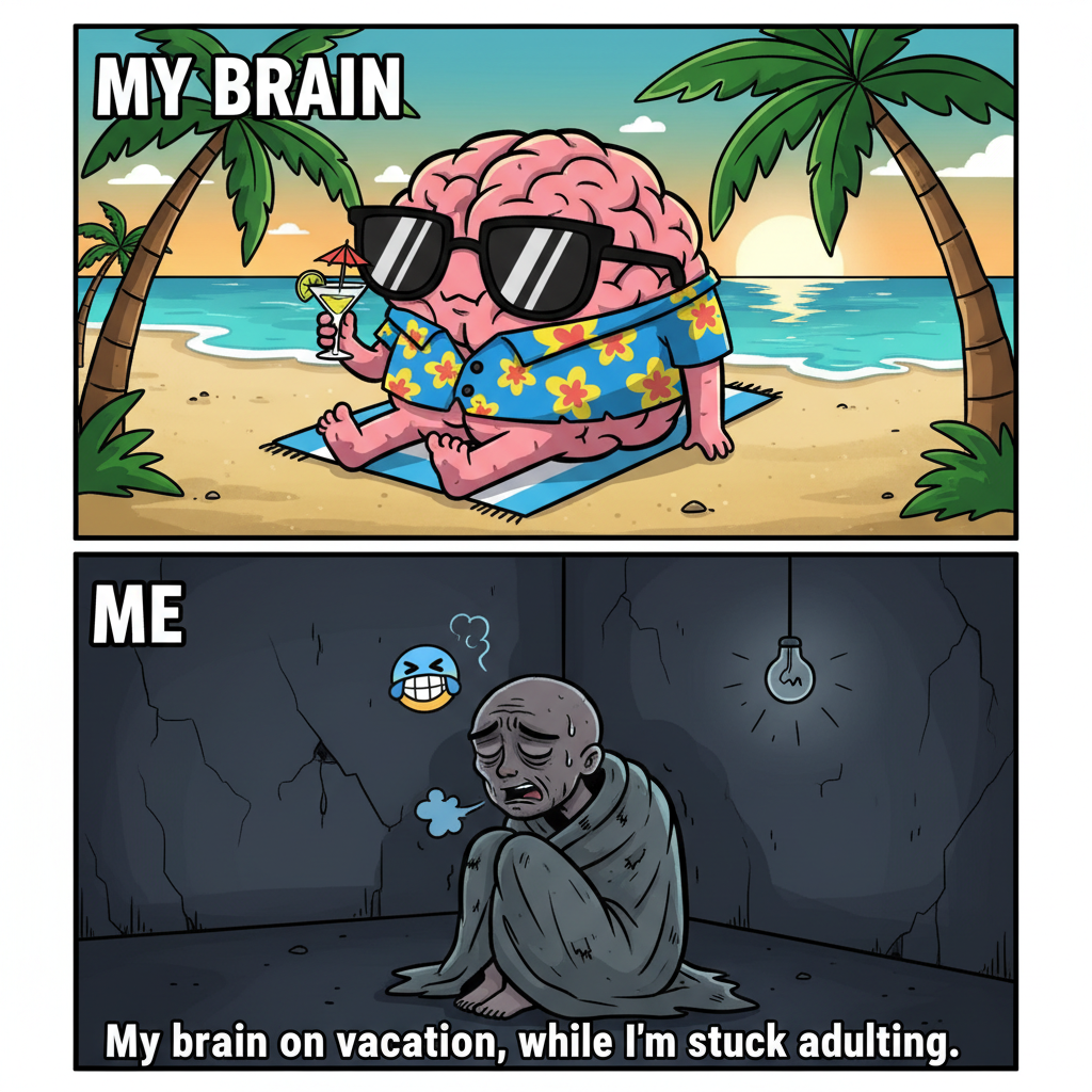 My brain cells are currently on vacation in the Bahamas. Send vitamin D.