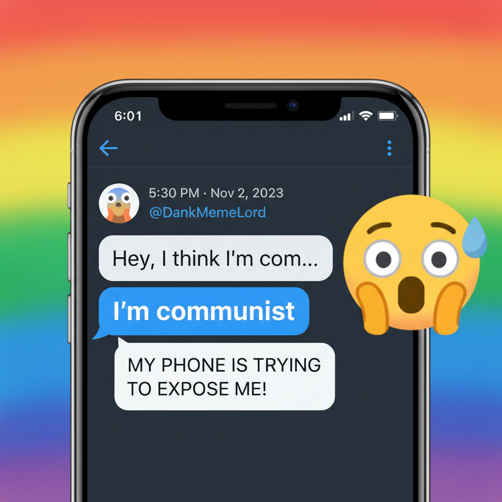Autocorrect changed 'I'm coming' to 'I'm communist' in a work email. I'm fired.