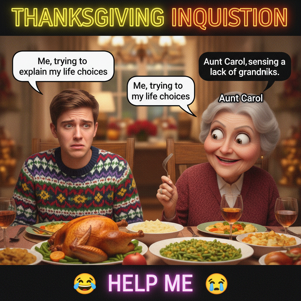 Aunt Carol just asked if I'm dating anyone. It's not even Thanksgiving yet.