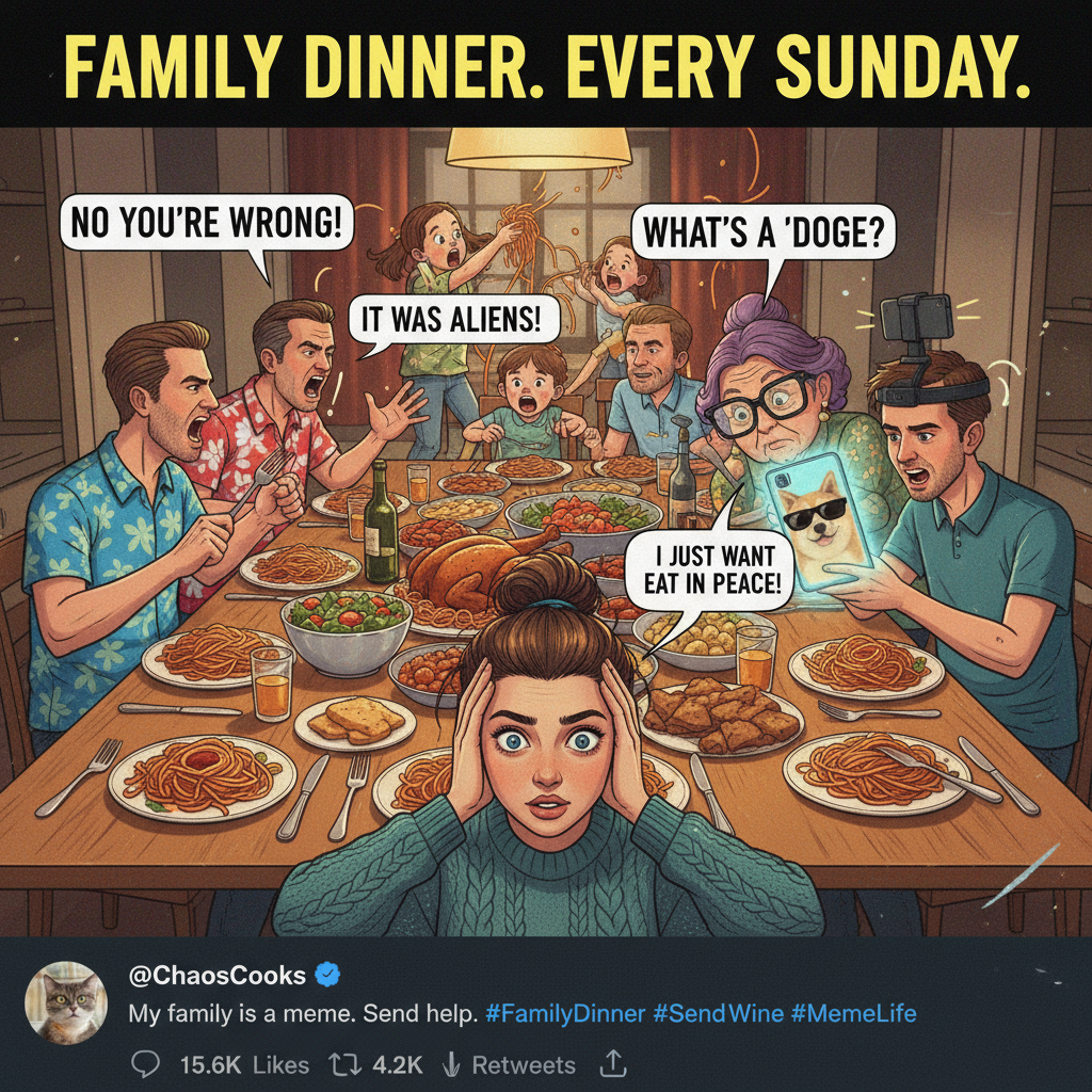 Grandma just asked if my phone was 'that TikTok thing.' Holiday dinner is officially peak chaos. 💀
