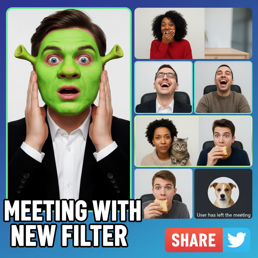 My boss just turned on her camera during a Zoom meeting. She was wearing a face mask. #ZoomFails