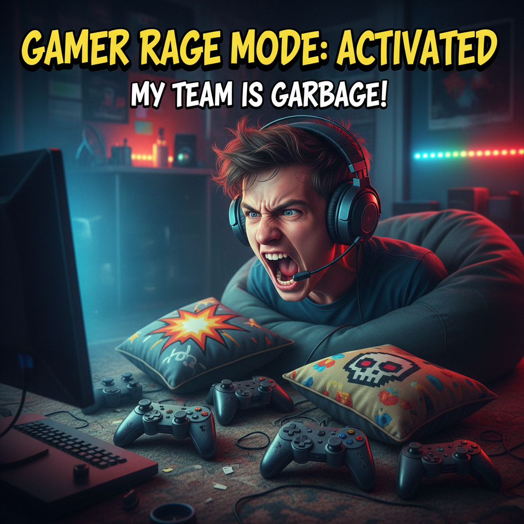 My gaming rage moments are 90% me yelling at inanimate objects, 10% actual skill issue.