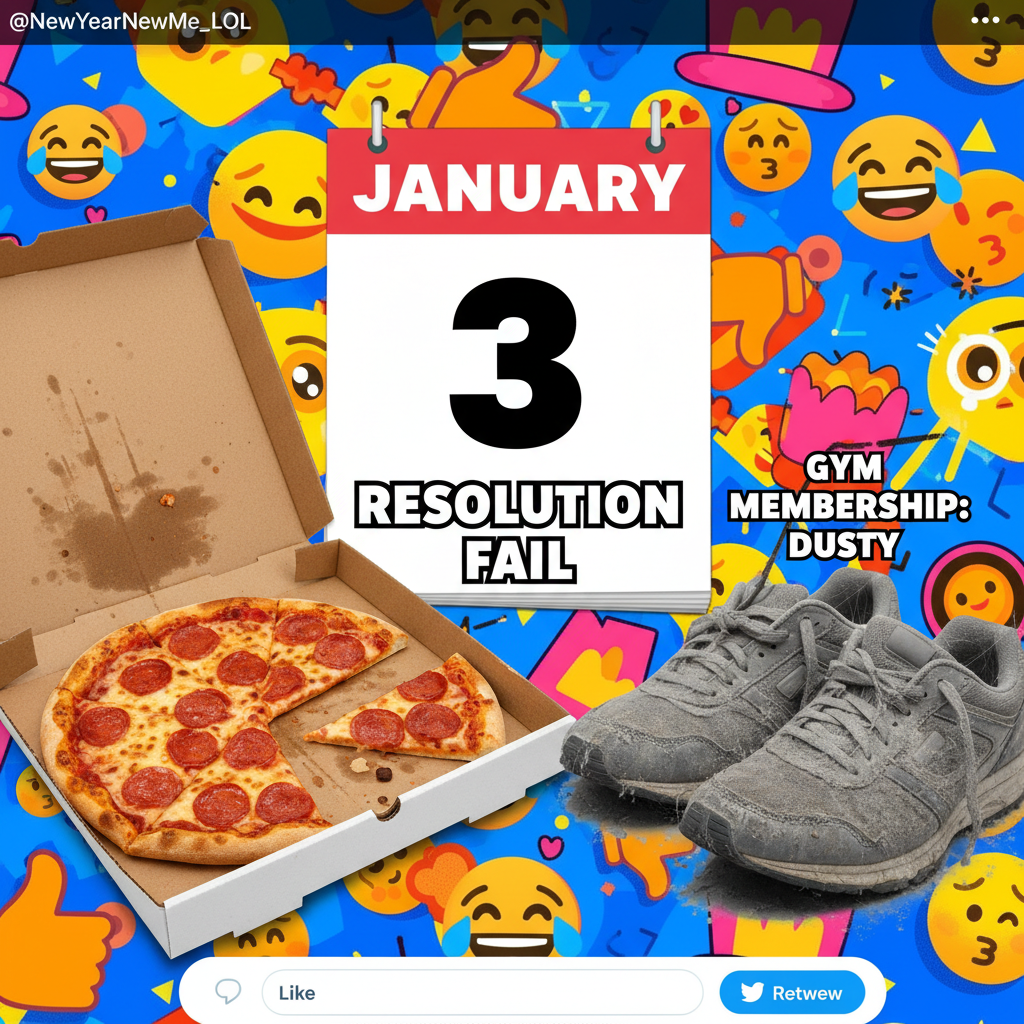 My New Year's resolution lasted 3 days. Send snacks, not judgment.