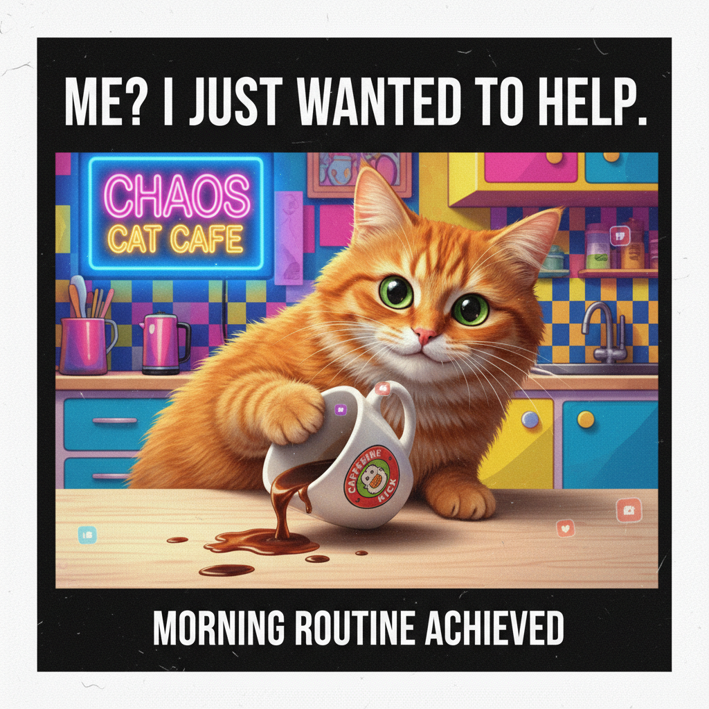 My pet just stared into my soul while slowly pushing my coffee off the table. I still love them.
