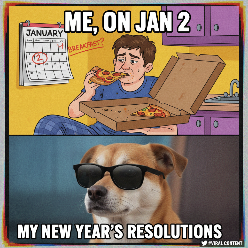 My New Year's resolution was to eat healthier. It's Jan 2nd and I'm eating cold pizza for breakfast.