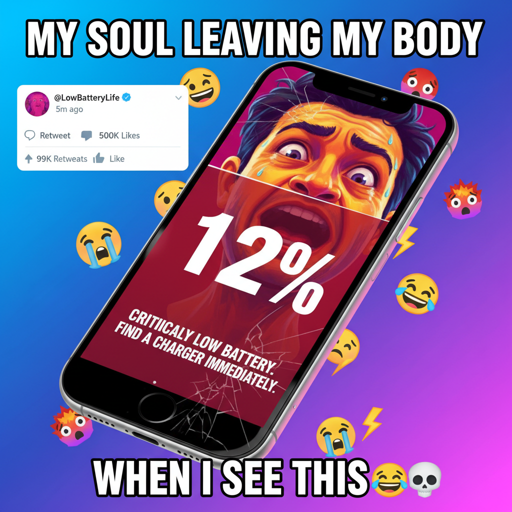My phone battery percentage is my emotional stability meter. It's usually at 12%.