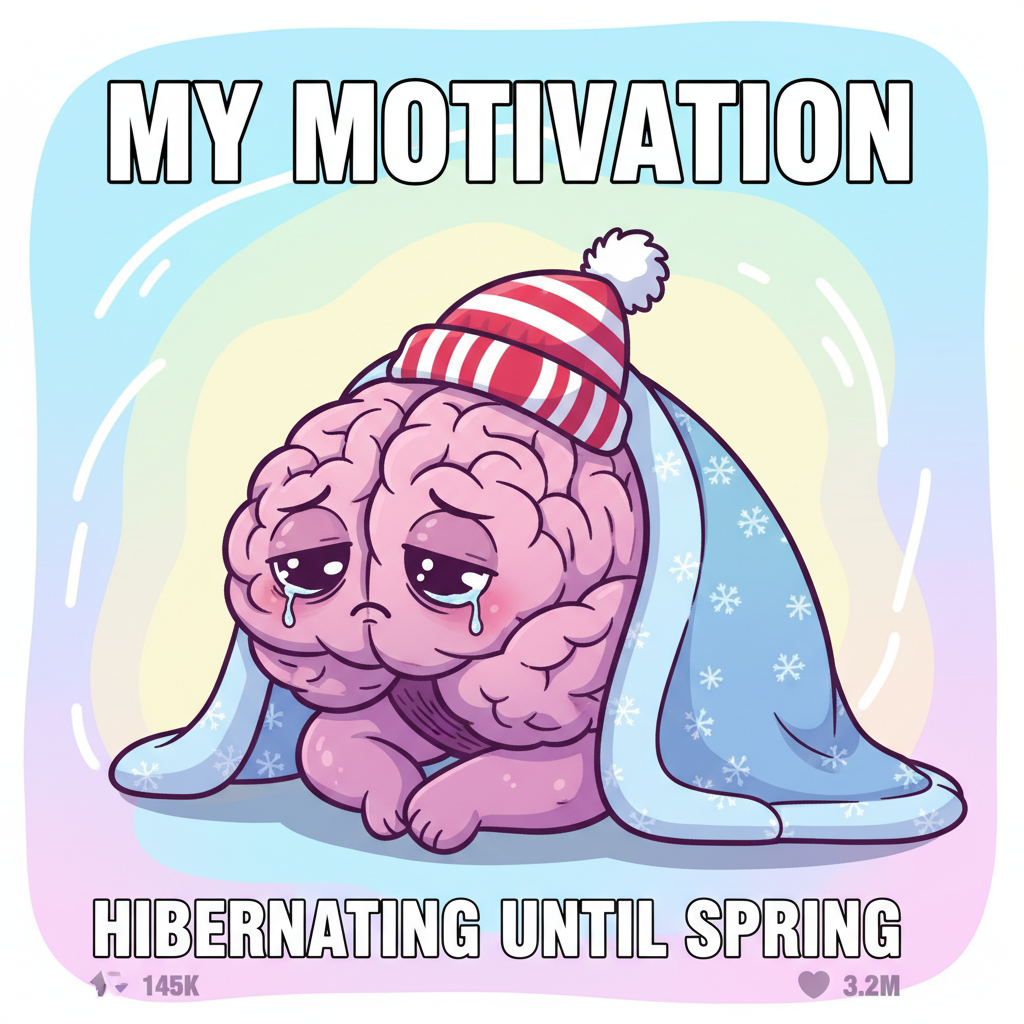 My brain cells hibernating until spring. Send vitamin D & hot cocoa. #SAD