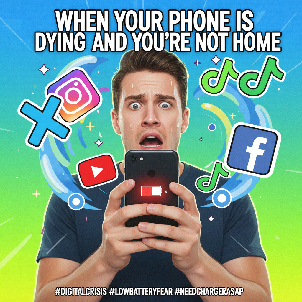 My phone battery is at 10% and my anxiety is at 100%. Social media is my oxygen.