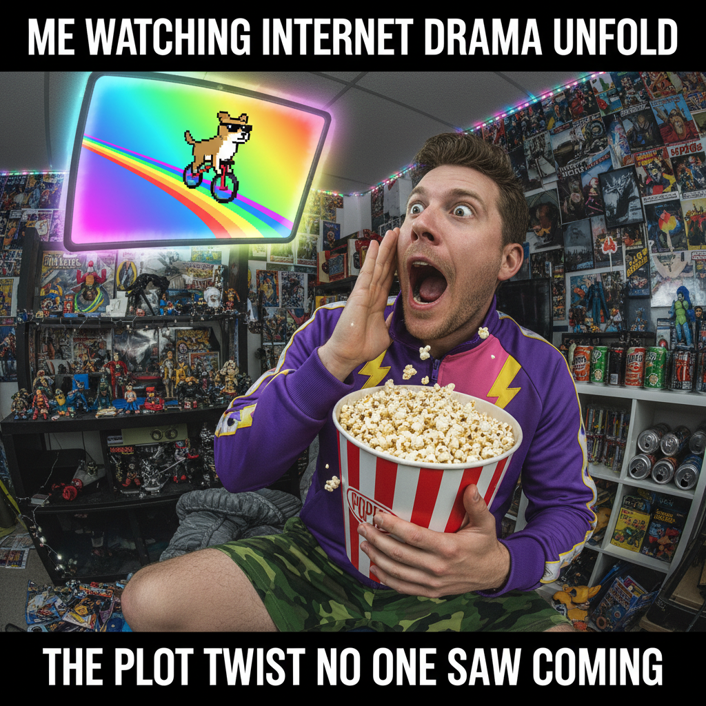 Me watching the latest celebrity drama unfold like it's a Shakespearean tragedy.