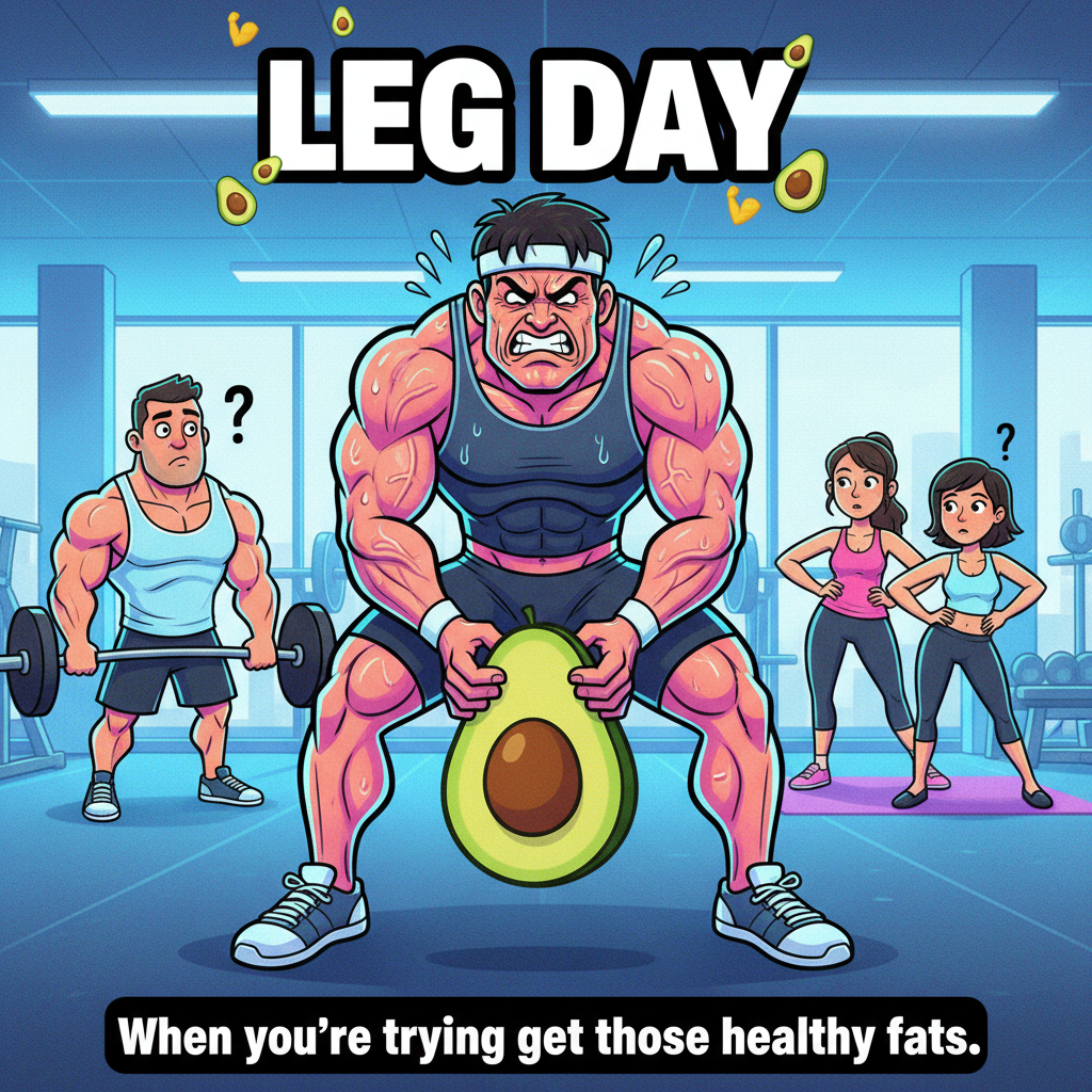 Just saw someone doing bicep curls with a single avocado at the gym. Peak fitness culture.