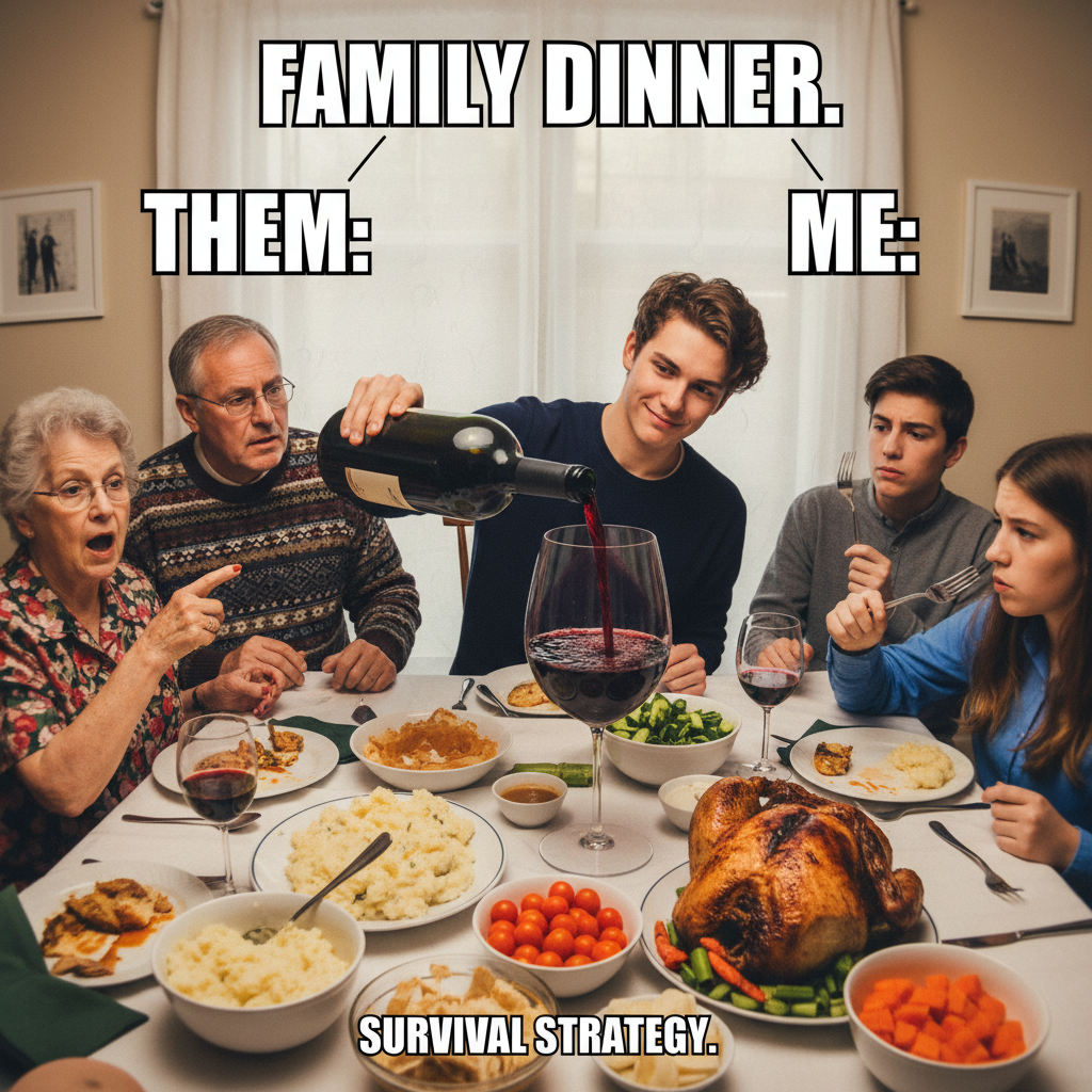 Grandma just asked if my 'internet friends' are coming to dinner. Send wine. Lots of wine.