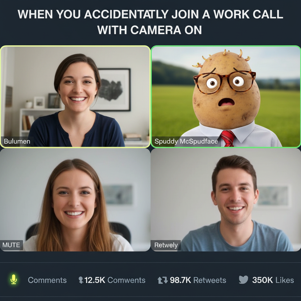 My boss just turned himself into a potato filter on Zoom and can't turn it off. This is my life now.