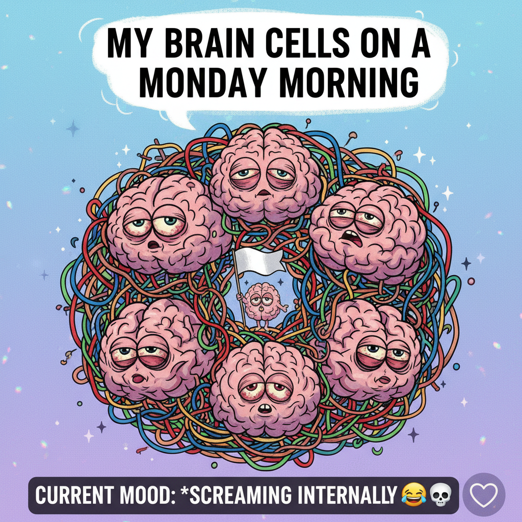 My brain cells trying to form a coherent sentence after 3 social events in a row #IntrovertLife