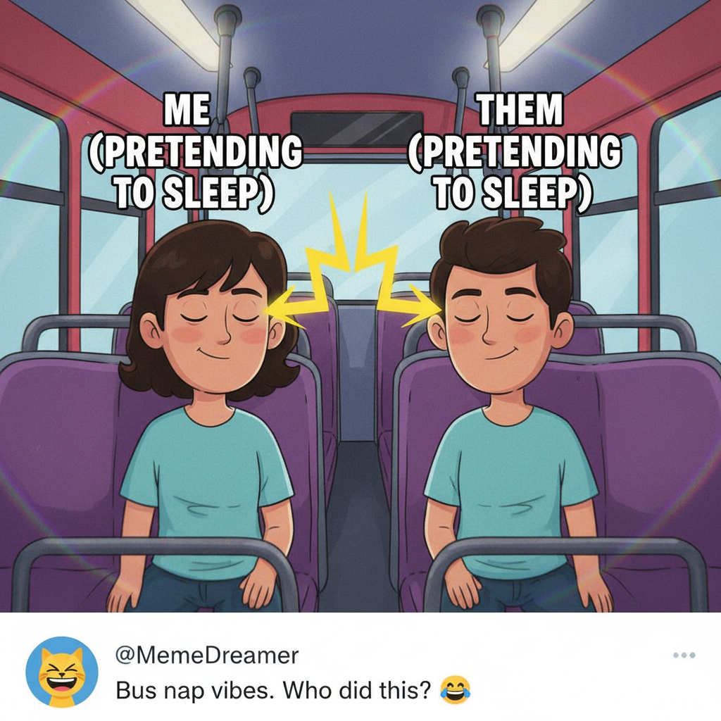 That moment you make eye contact with a stranger on the bus and both pretend to be asleep. #PublicTransport