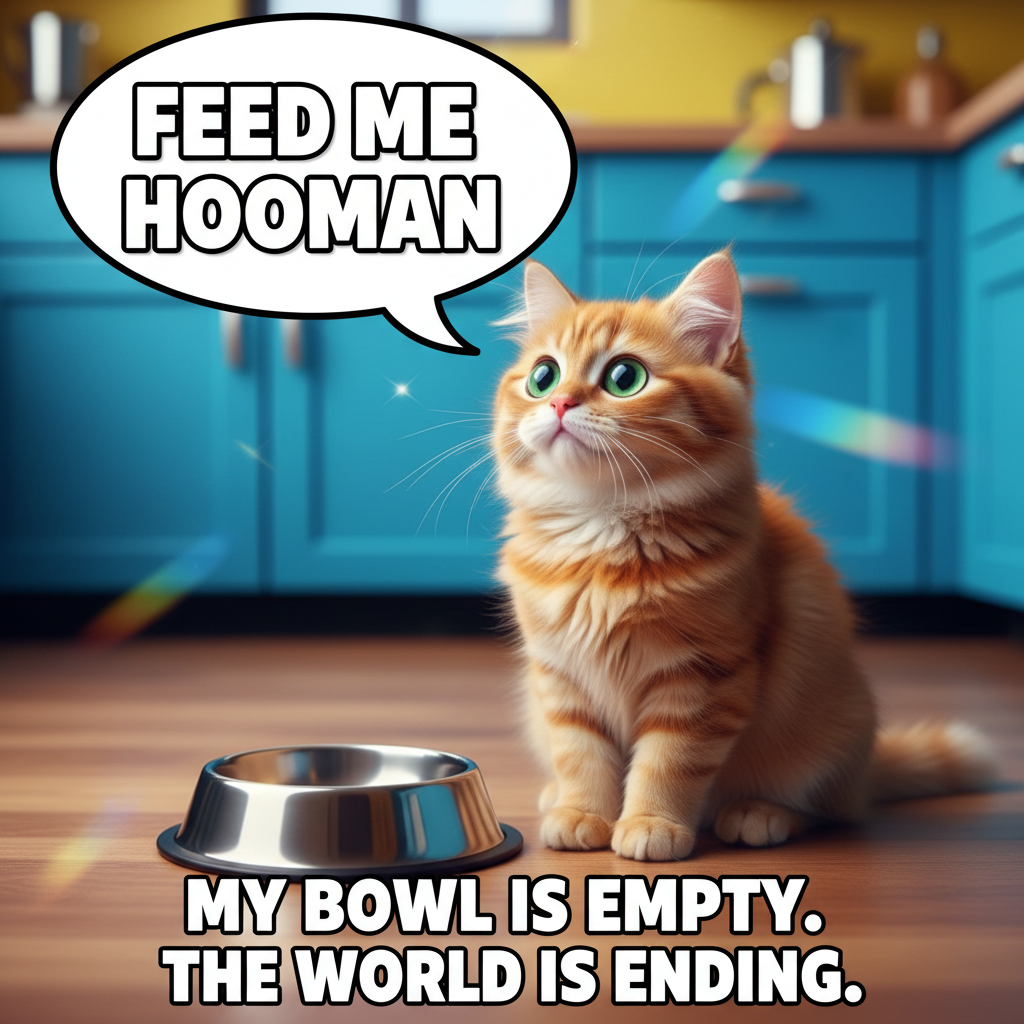 My pet knows when I'm sad & immediately demands food. Emotional support or tiny overlord? #PetLife