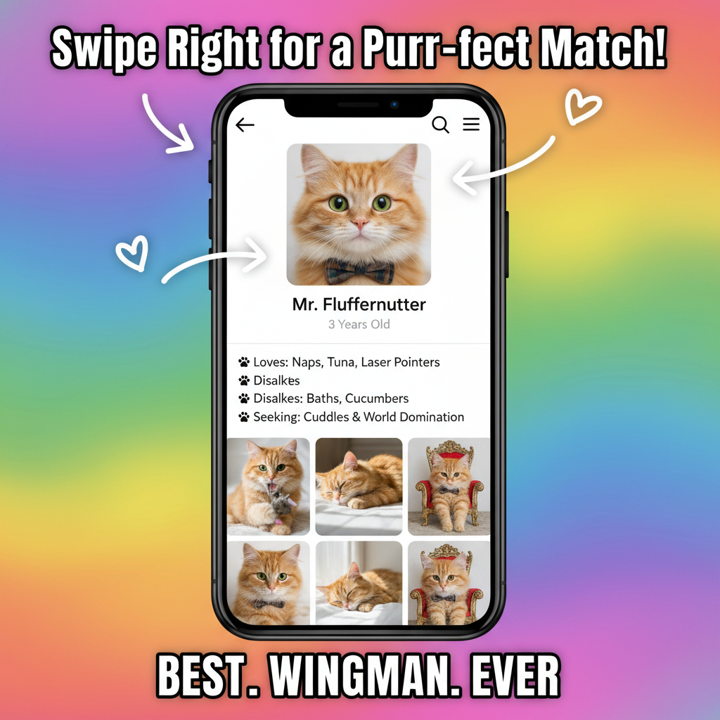 Matched with someone who only had pics of their cat. 10/10, would swipe right again. #DatingApps