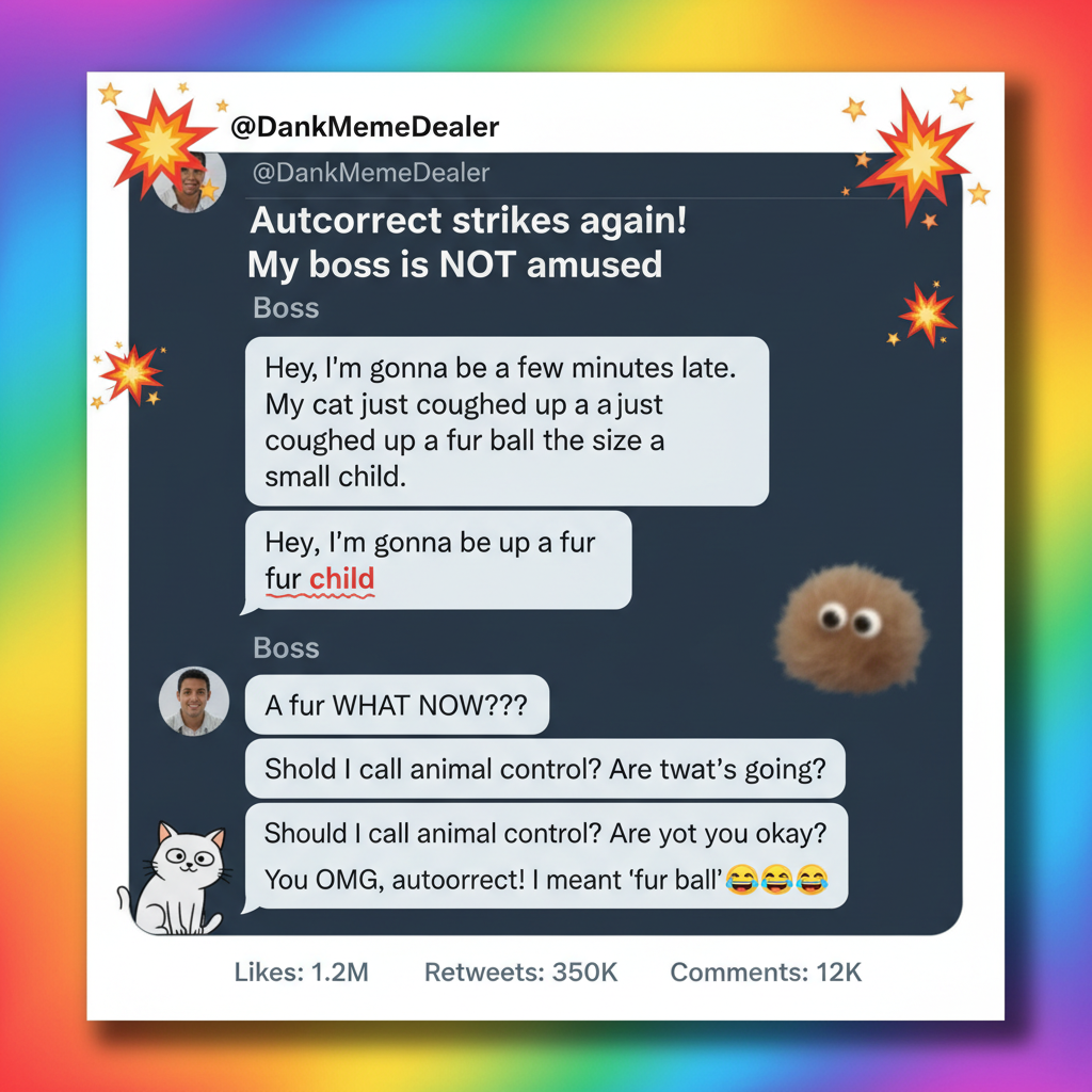 Autocorrect changed 'I'm coming' to 'I'm communist.' My boss is now very confused.