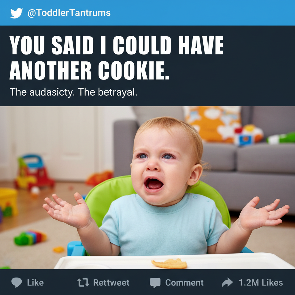 Just told my toddler 'no' and he looked at me like I betrayed him. The audacity!