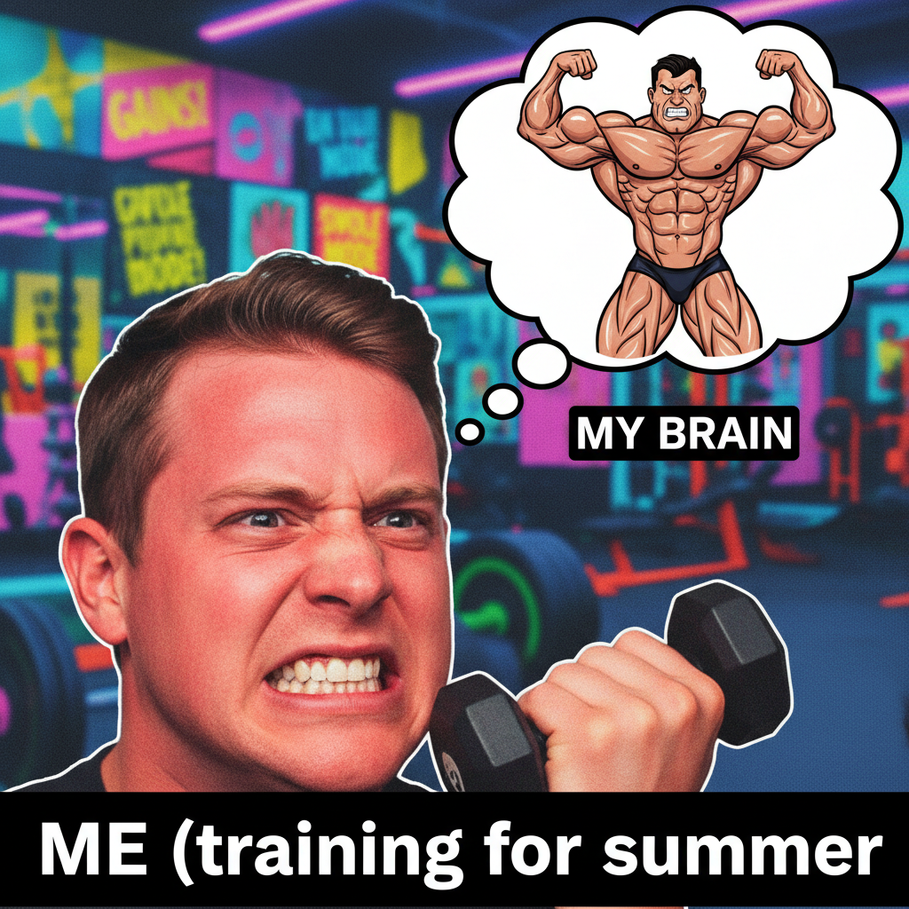 Me at the gym: *lifts 5lb dumbbell* My inner monologue: 'Beast mode activated. Arnold who?'
