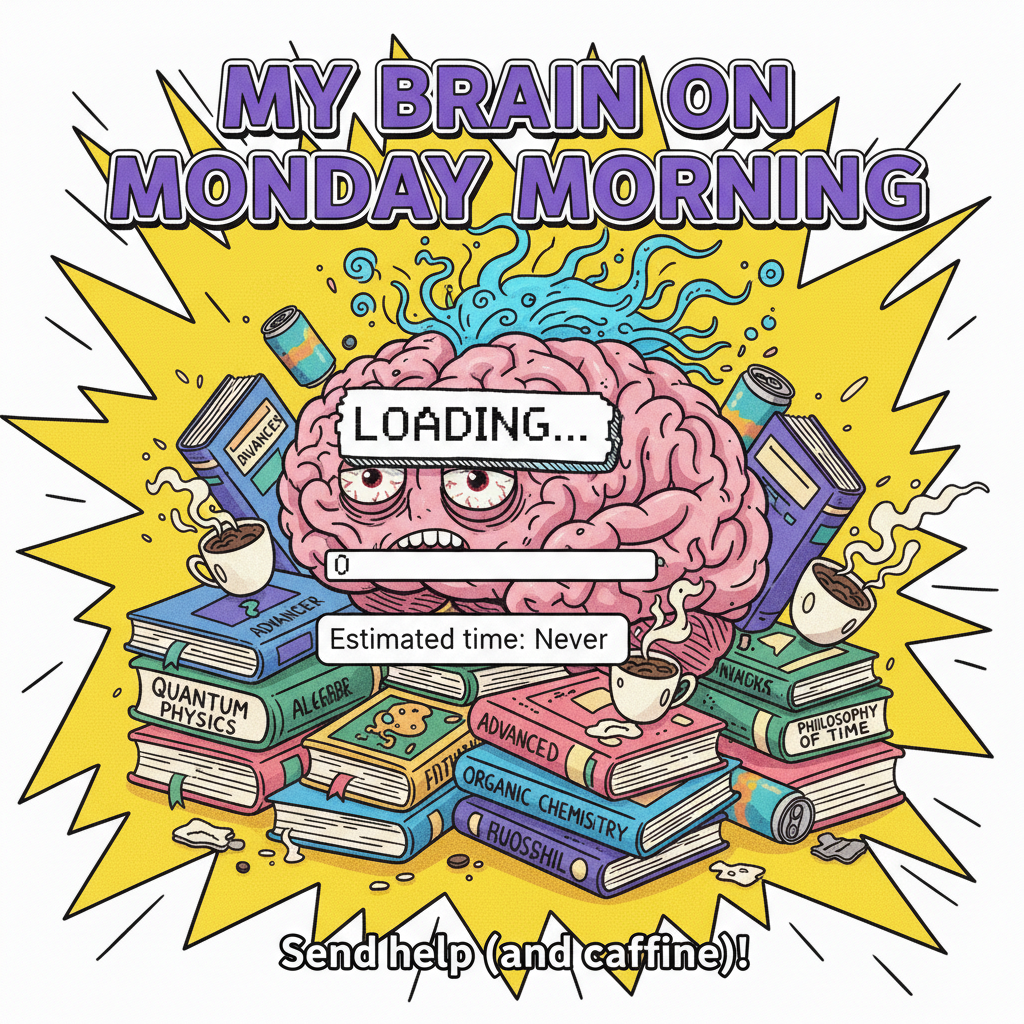 My brain during exam season is just a loading screen stuck at 0%. Send coffee. #StudentLife