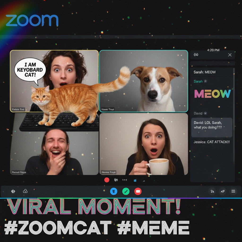 Someone's cat just walked across their keyboard and sent 'MEOW' to the CEO on Zoom. I'm dead.