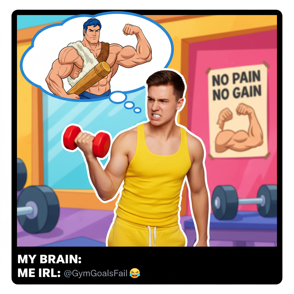 Me at the gym: *lifts 5lb dumbbell* My inner monologue: 'I am literally Hercules.'