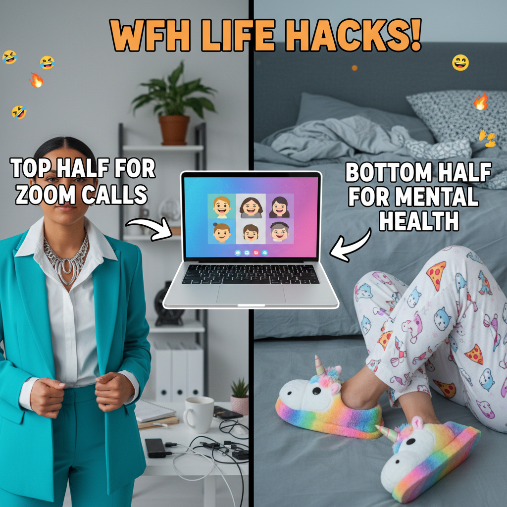 My 'work from home' outfit is 50% pajamas, 50% existential dread. #WFHLife