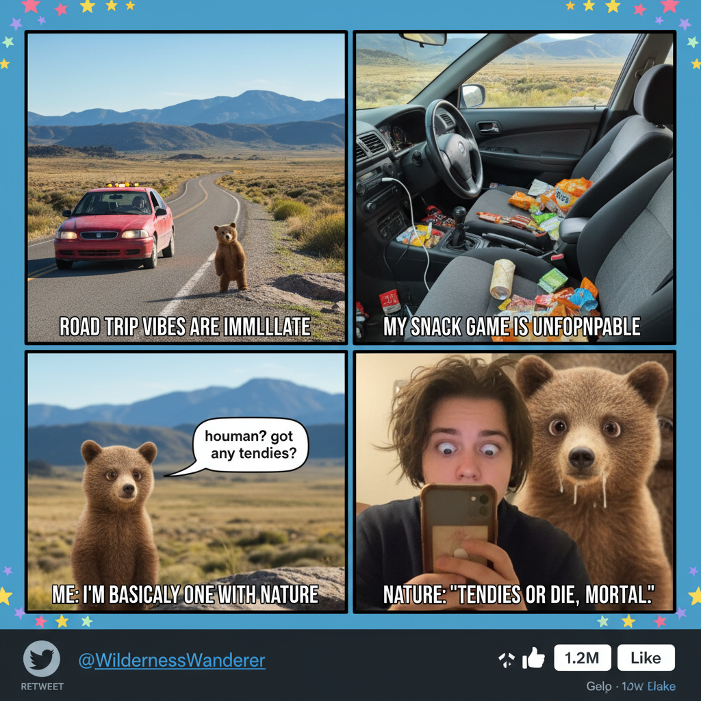 Got lost, ran out of snacks, and saw a bear. 10/10 would road trip again. #TravelMishaps