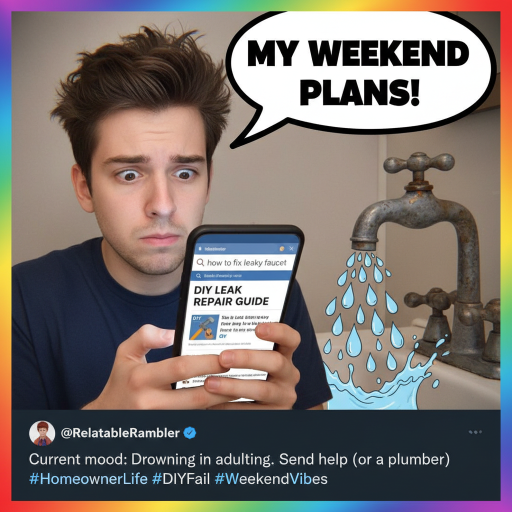 Adulting is just Googling 'how to fix a leaky faucet' at 3 AM.