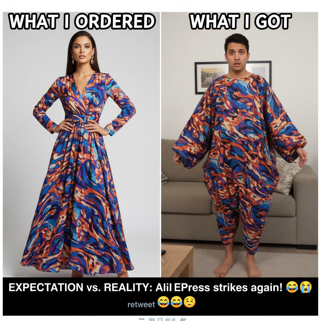 Ordered a 'chic' dress online, got a potato sack. My bank account is crying.