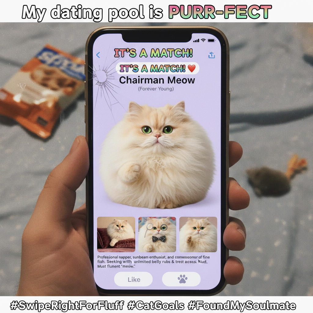 Matched with someone who only posts pics of their cat. Plot twist: it's a really cute cat.