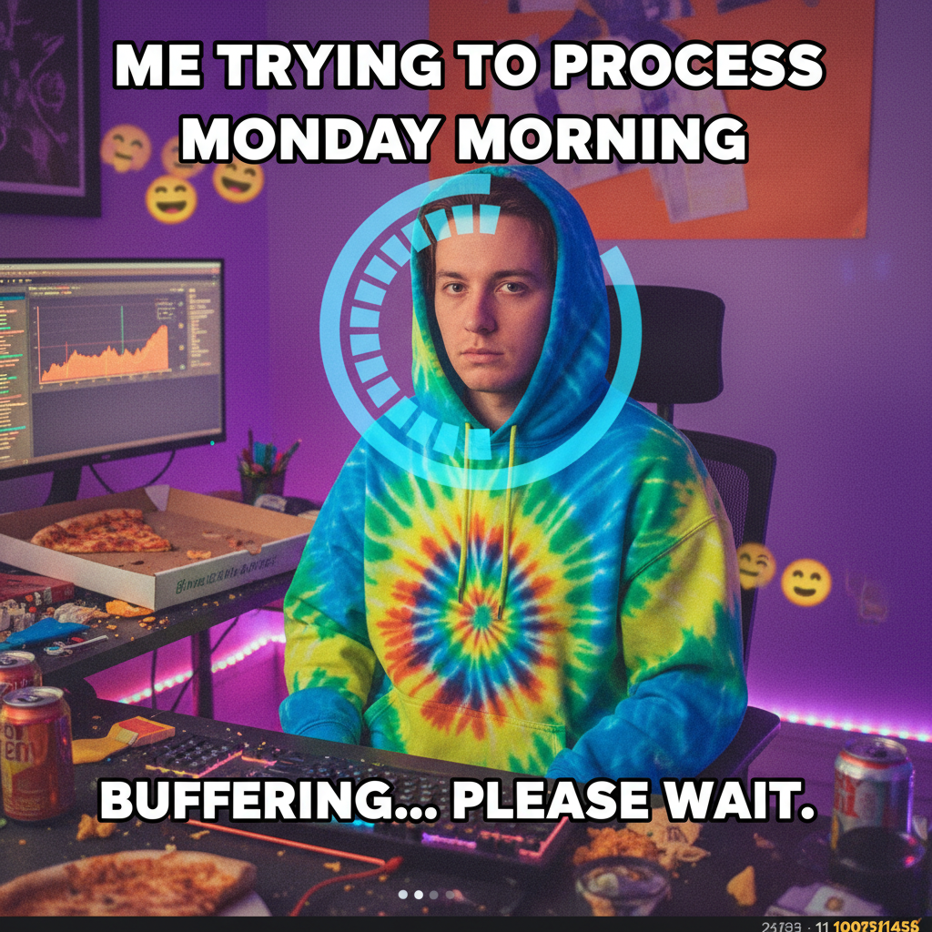 Monday morning mood: My brain is still buffering.