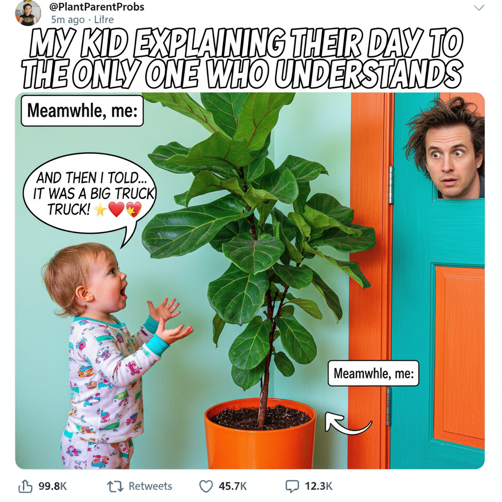 My toddler just explained the plot of Frozen to a houseplant. I'm not okay.
