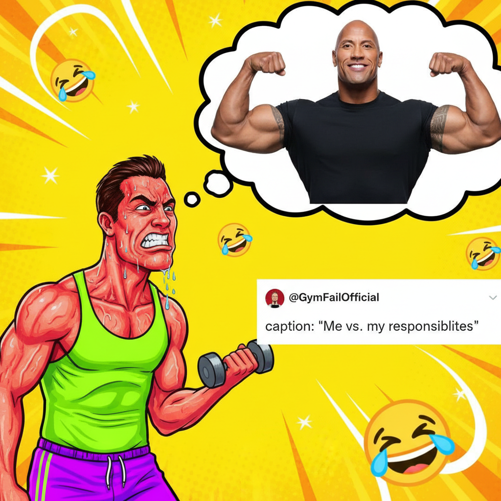 Me at the gym: *lifts 5lb dumbbell* My brain: 'You're basically The Rock now.'