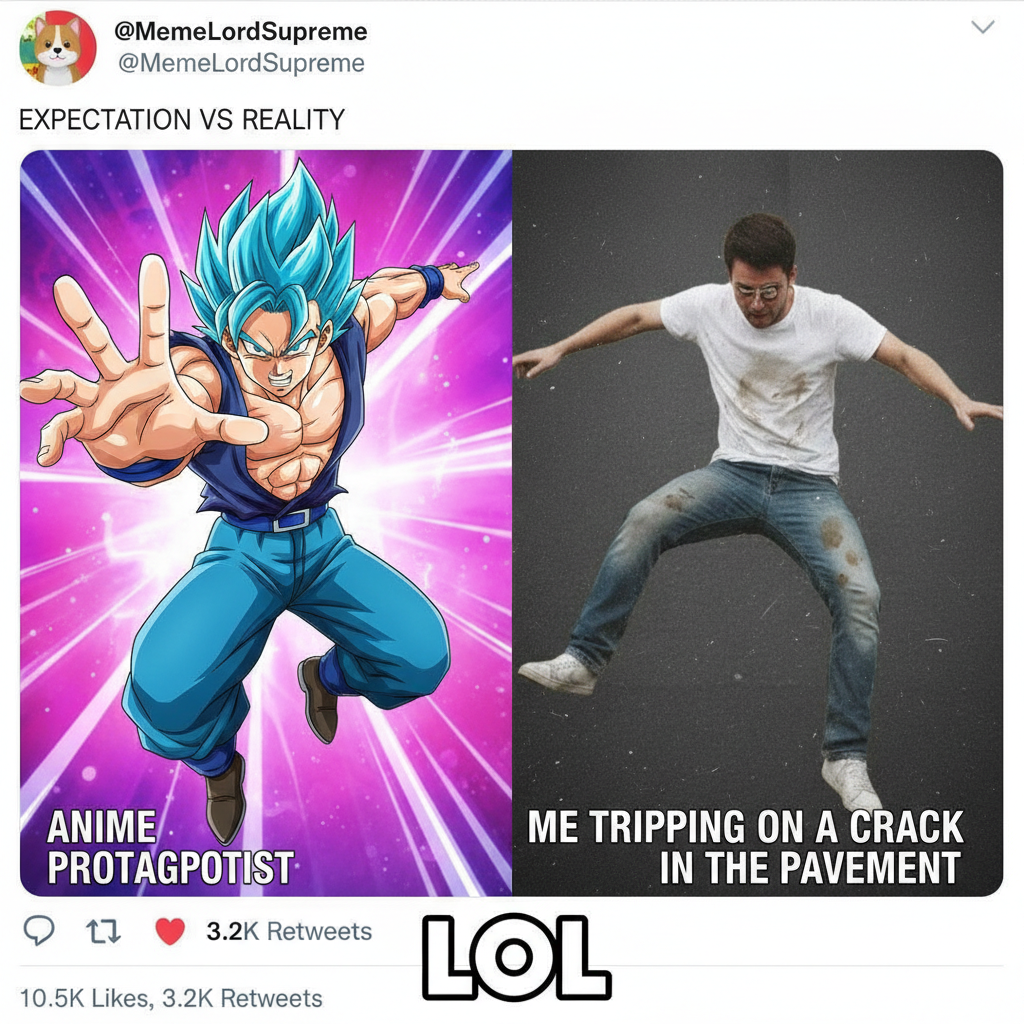 Me trying to use anime logic in real life situations: *dramatic wind sound* *epic pose* *trips over air*