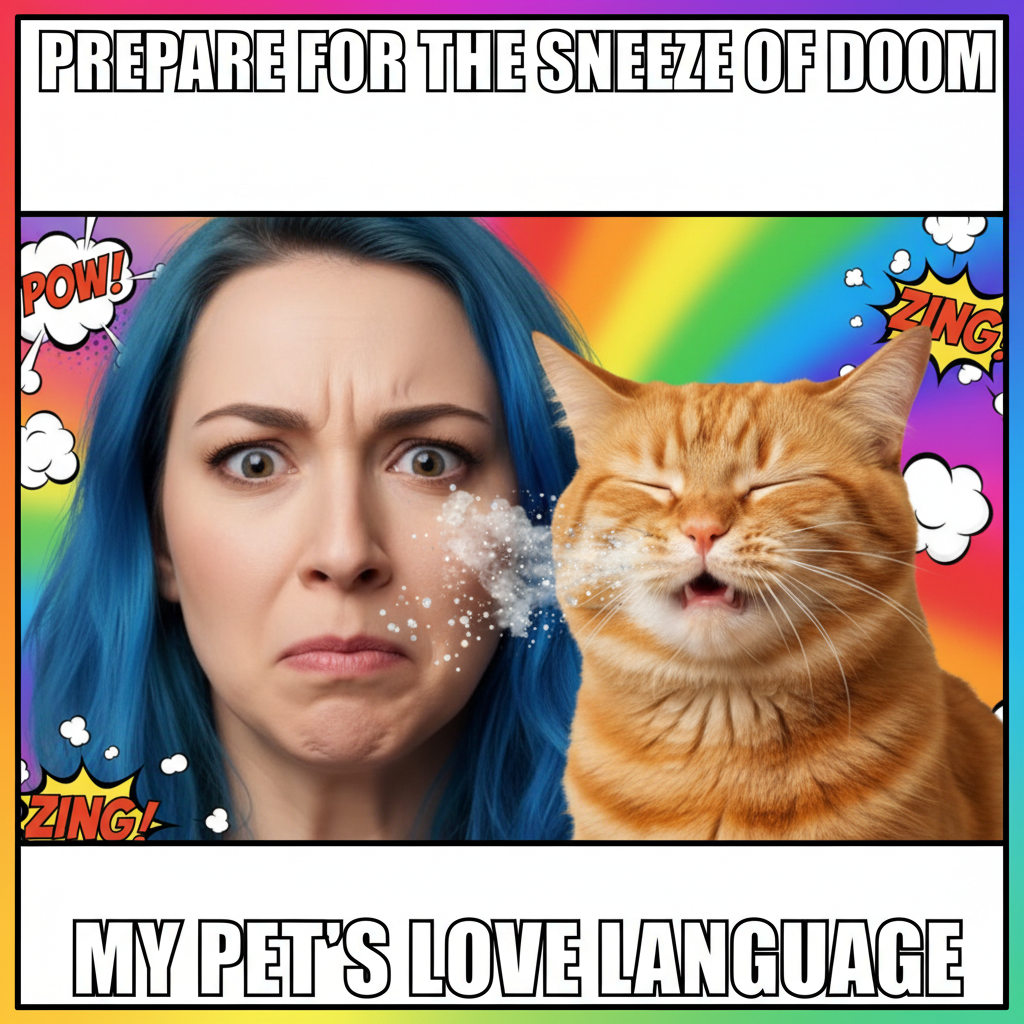 My pet just sneezed directly into my mouth. This is peak pet ownership.
