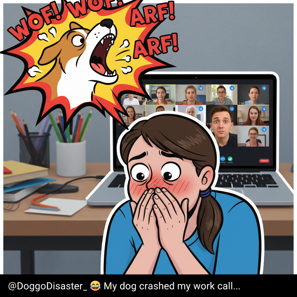 My camera was off during that Zoom meeting, but my mic was ON for my dog's barking symphony. RIP career.