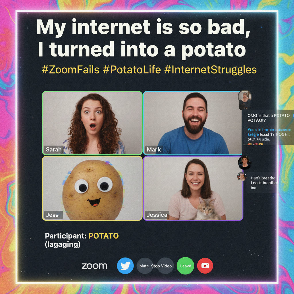 My boss just turned into a potato on Zoom. I can't. I literally can't.