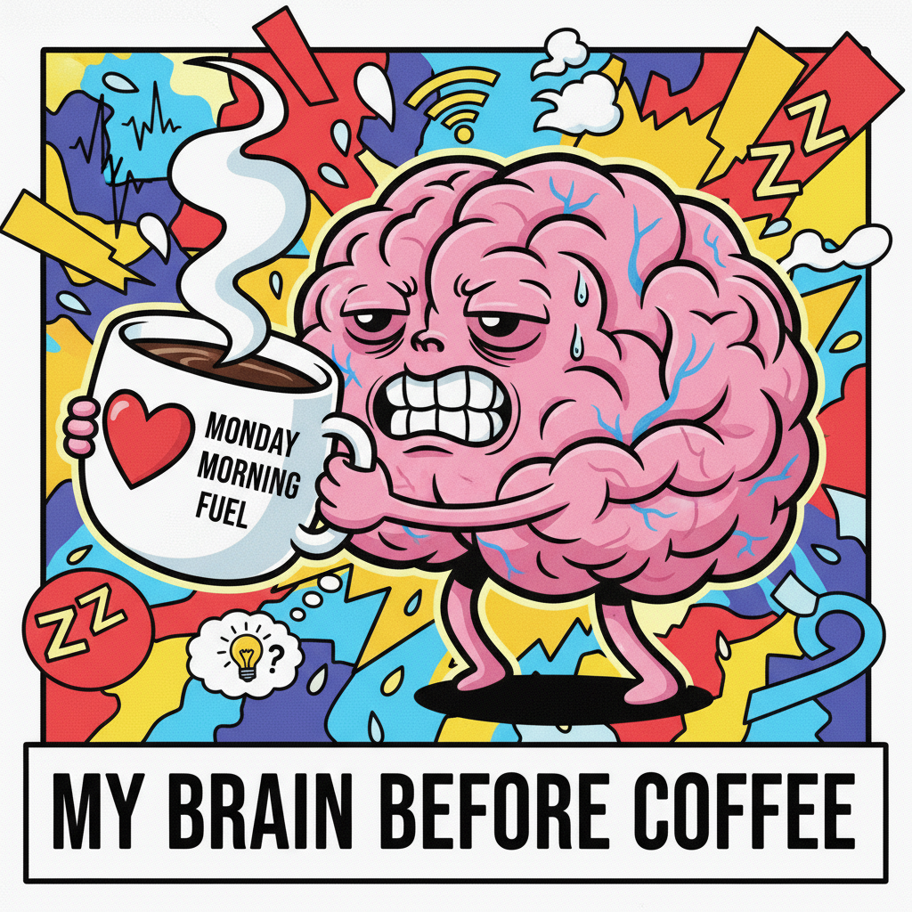 My brain on Monday morning: 'Did I actually sleep or just close my eyes really hard?'